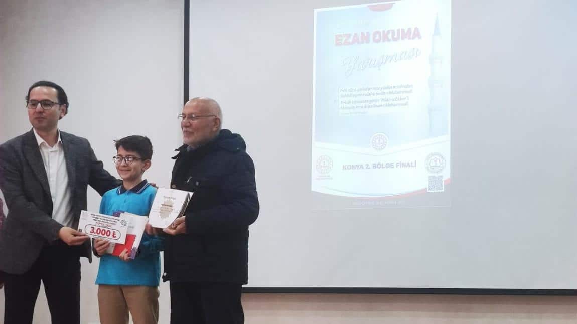 Ezan Okuma Yarışmasında Bölge 1.liğini Okulumuz Öğrencisi Ahmet SANCIOĞLU aldı